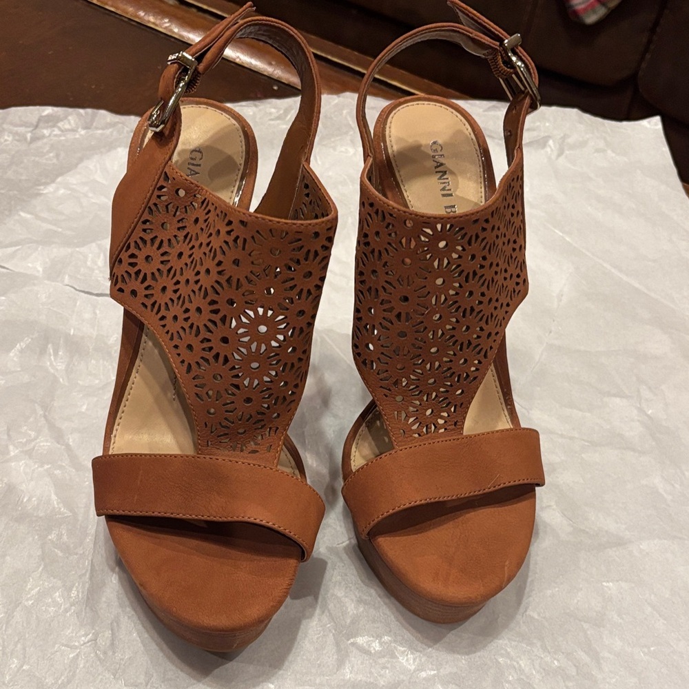 Gianni Bini Women's Brown Cutout Sandals